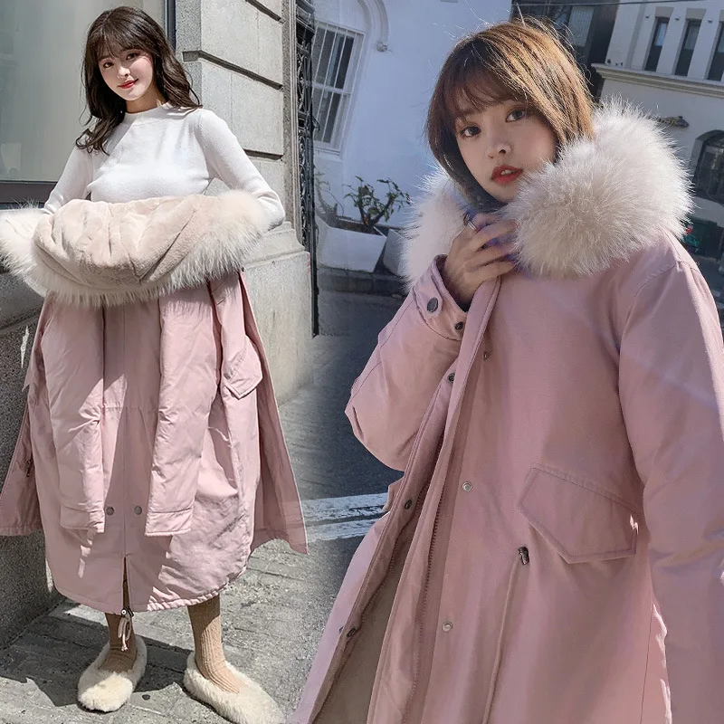 

2019 Winter New Style Cotton-padded Clothes Dongdaemun CHIC Cotton Coat Women's Mid-length over-the-Knee Loose-Fit down Coat Stu