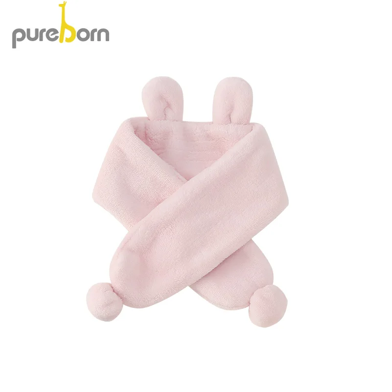 Зимние шарфы Pureborn для маленьких мальчиков флисовые с помпонами и ушками девочек