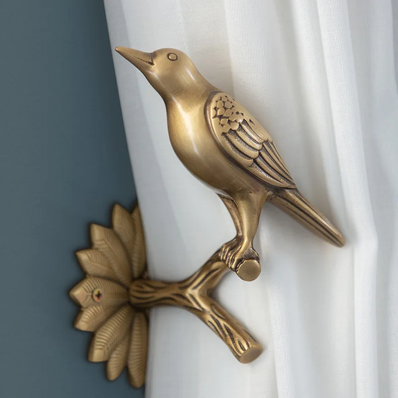 Retro Brass Curtain Hook Quality Bird Curtain Buckle Home Decoration