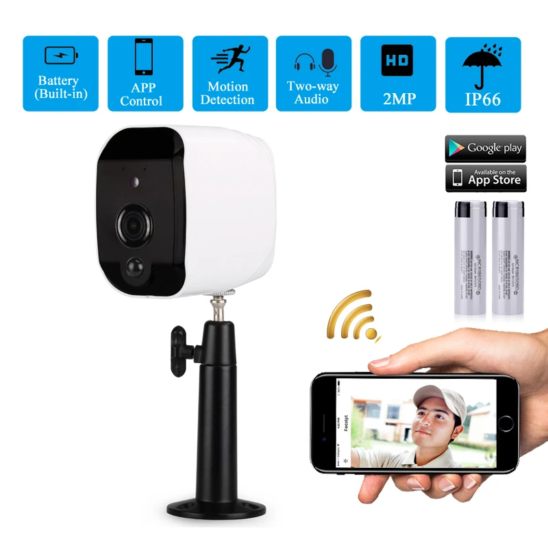 DAYTECH Battery Powered 1080P Wireless IP Camera WiFi 2MP HD Surveillance Camera Waterproof CCTV In