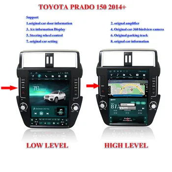 

Tesla Style Car Android Multimedia DVD-Player For Toyota LandcruiserPrado 2014 2015 2016 Radio Carplay Audio Bluetooth Vertical