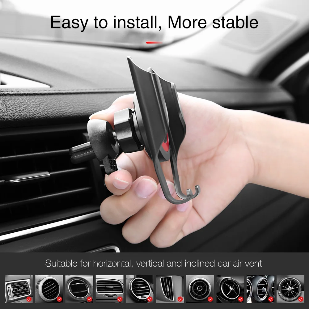 KISSCASE Universal Auto Telefon Halter Stehen für Handy im Auto 360 Rotation Air Vent Halterung Aut