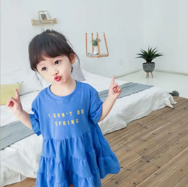 Платье для девочек в Корейском стиле модное летнее платье для девочек 1-6 лет