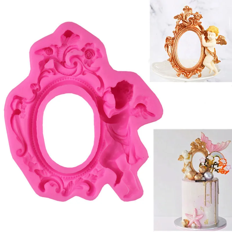 3D Angel Hold Frame силиконовые формы помадка шоколадная форма для ребенка день рождения