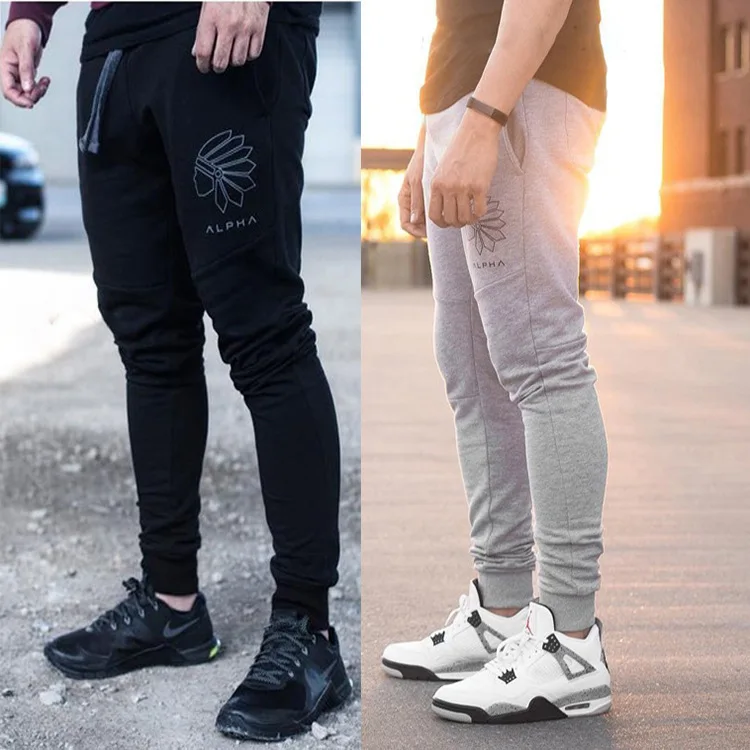 

Muscle Fitness Spring And Autumn Men Brothers Sports Casual Skinny Sweatpants Sports Large Size Closing Slim Fit Sweatpants
