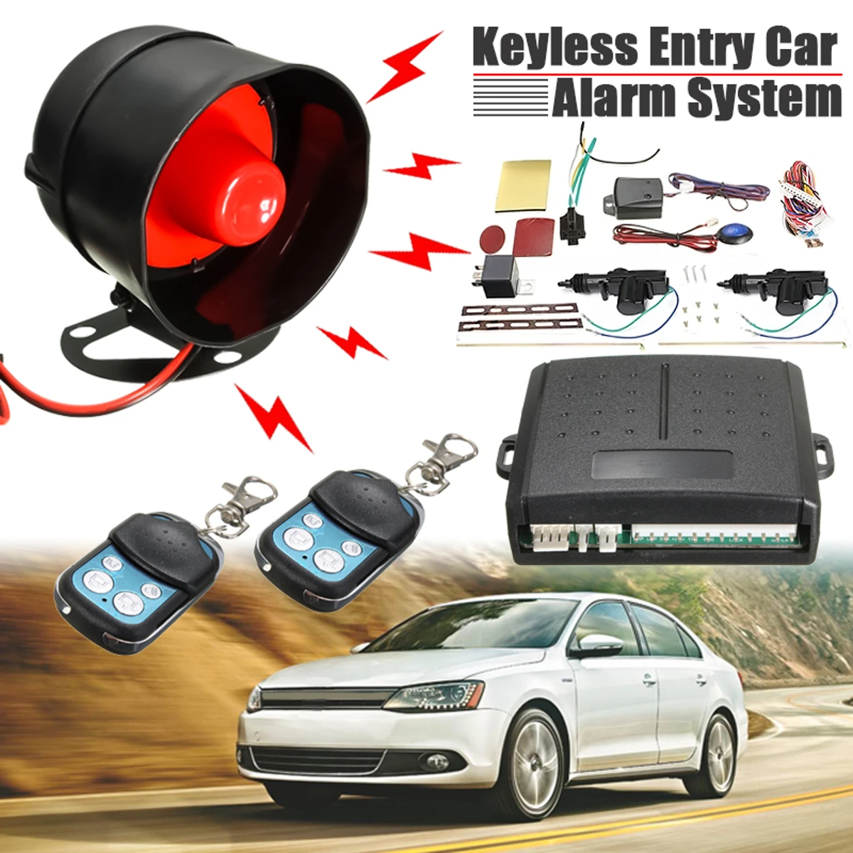 Us 28 12 25 Off Alarm System 2 Car Door Remote Central Locking Kit Anti Theft Alarm Tool Set Universal Vehicle Remote Central Lock Wireless In