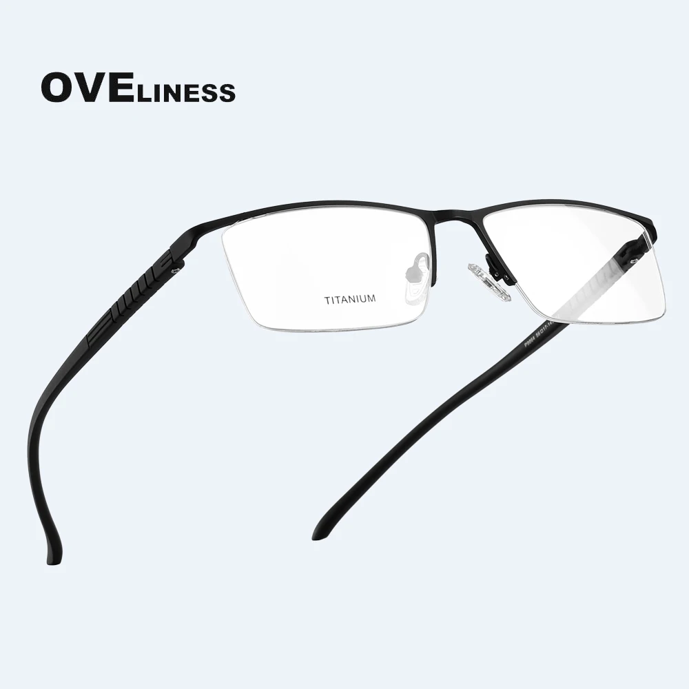 

Fashion men's eyeglasses frames male Optical Glasses Frame for Men Myopia Prescription glasses Half Metal Titanium Alloy eyewear