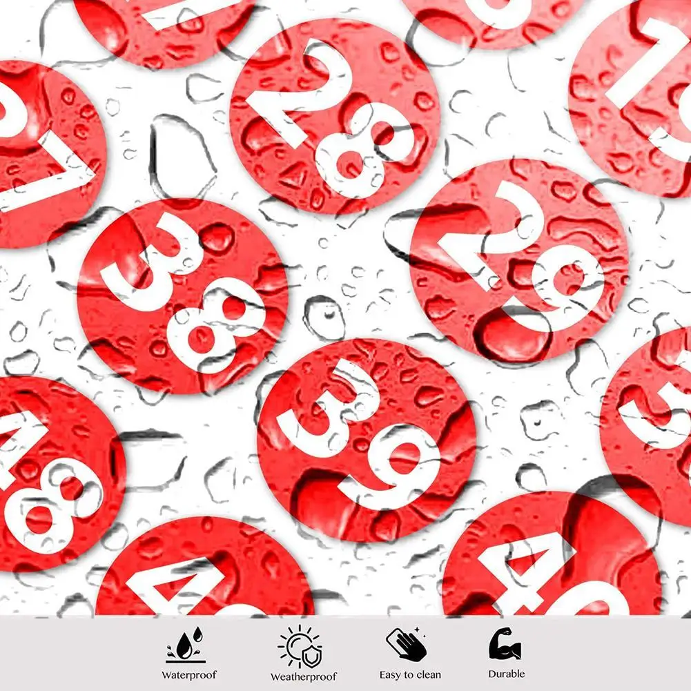 1-300 Stickers Round Number Red Digital Sticker Label Nail Polish Waterproof Self Adhesive Sticker Multifunction Bar Cup
