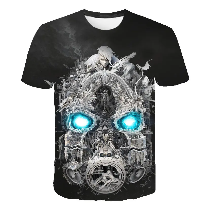 TS2101 Borderlands футболка 3D принт съемки с изображением популярной игры футболки Модная одежда для мальчиков; уличная одежда harajuku короткий рукав Tops& Tees, Для мужчин футболка для девочек Одежда для девочек - Цвет: TS2101