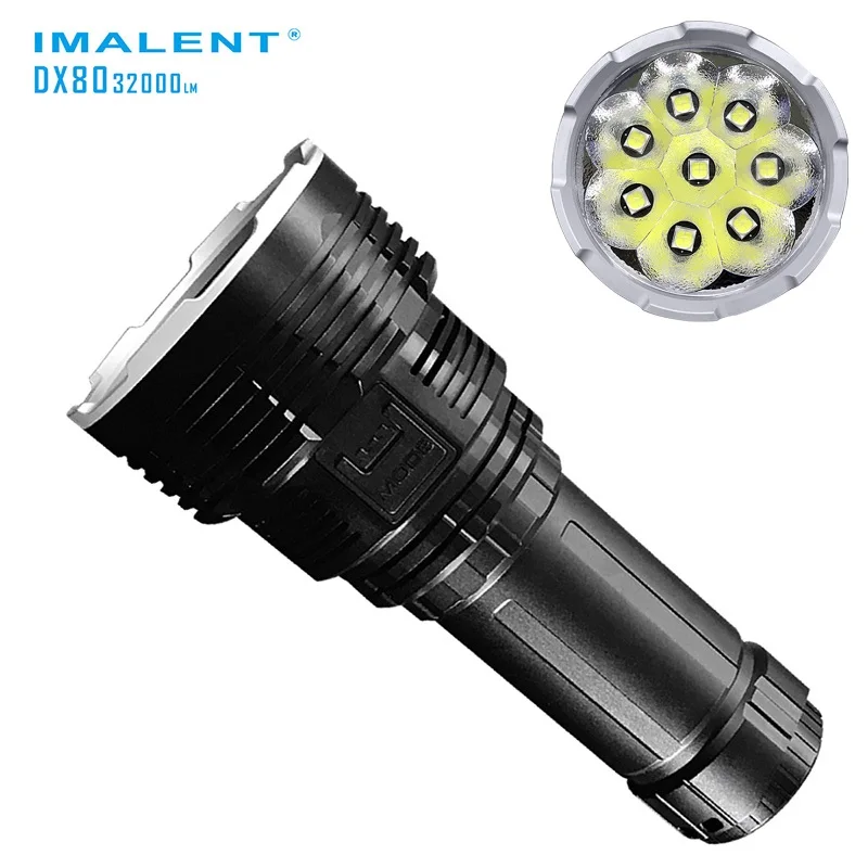 US $335.36 IMALENT DX80 High Power Rechargeable Led FlashlightCREE XHP70 32000LM Tactical Flashlight with Battery for Search and Rescue