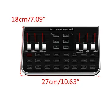 

1 Set F8 Live Sound Card English Version 6 Modes Voice Mixer Microphone Webcast 28TE