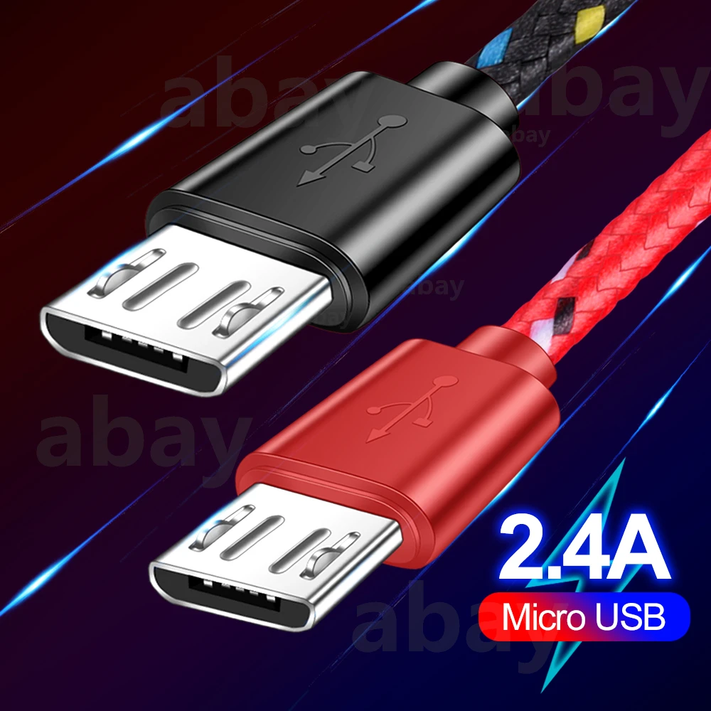 Купить Кабель Micro USB 2.0 для быстрой зарядки телефонов Android нейлоновый 2A 0.5-3 м  Мобильные | Кабели для мобильных телефонов (4000345498247)