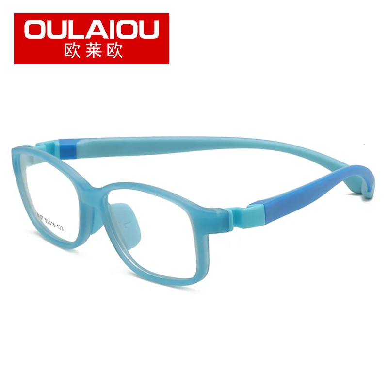 

Double Color Small Square Children Glasses Frame Non-Alcohol by Volume Lens Silica Gel with Myopia Eyeglasses Fixing Device Men