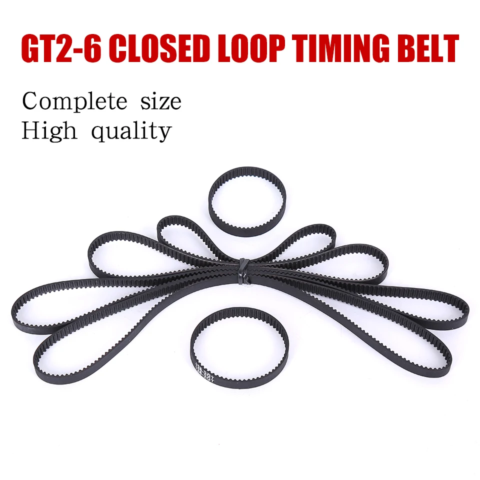 Gt2 Closed Loop Timing Belt Rubber 2gt 6mm 3d Printers Parts 110 112