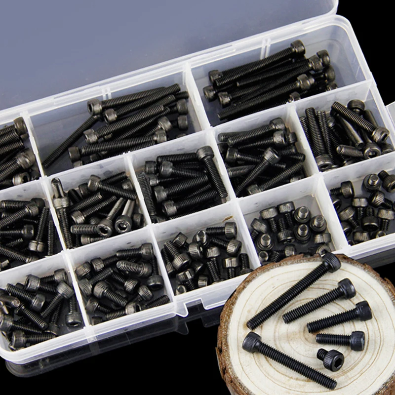 

22/53/260 /180/110/92Pcs M3 M4 M5 M6 M8 M10 Steel Hexagon Socket Head Cap Screws Hex Socket Screw Metric Bike Screw