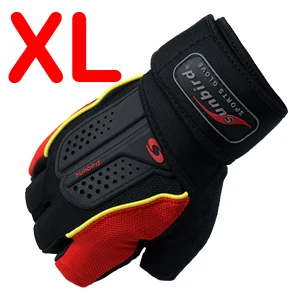Прочные Перчатки для фитнеса, тренажерного зала, силовые спортивные гантели для тяжелой атлетики, тренировочные тактические перчатки без пальцев для кроссфита - Цвет: Red XL