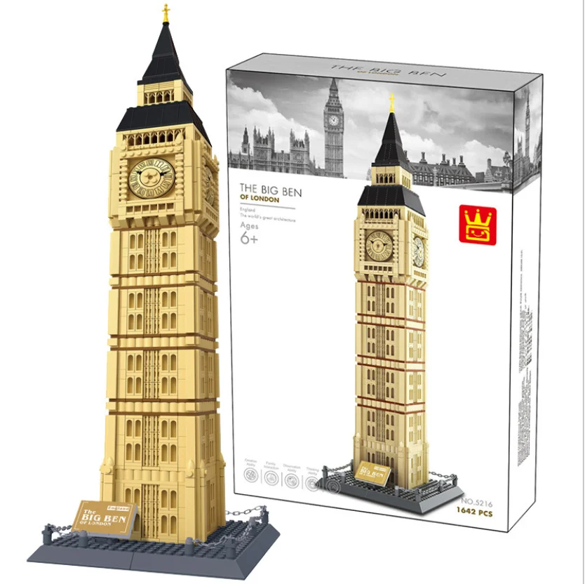 

Wange 8014 1642pcs London Big Ben World Construction Building Blocks Creative Architecture Gift Toys Kids For Children