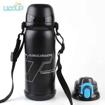 

304 Stainless Steel Travel Vacuum Insulation Cup 800ML Large Capacity Outdoor Sport Water Bottle Adjustable Strap Insulation Pot