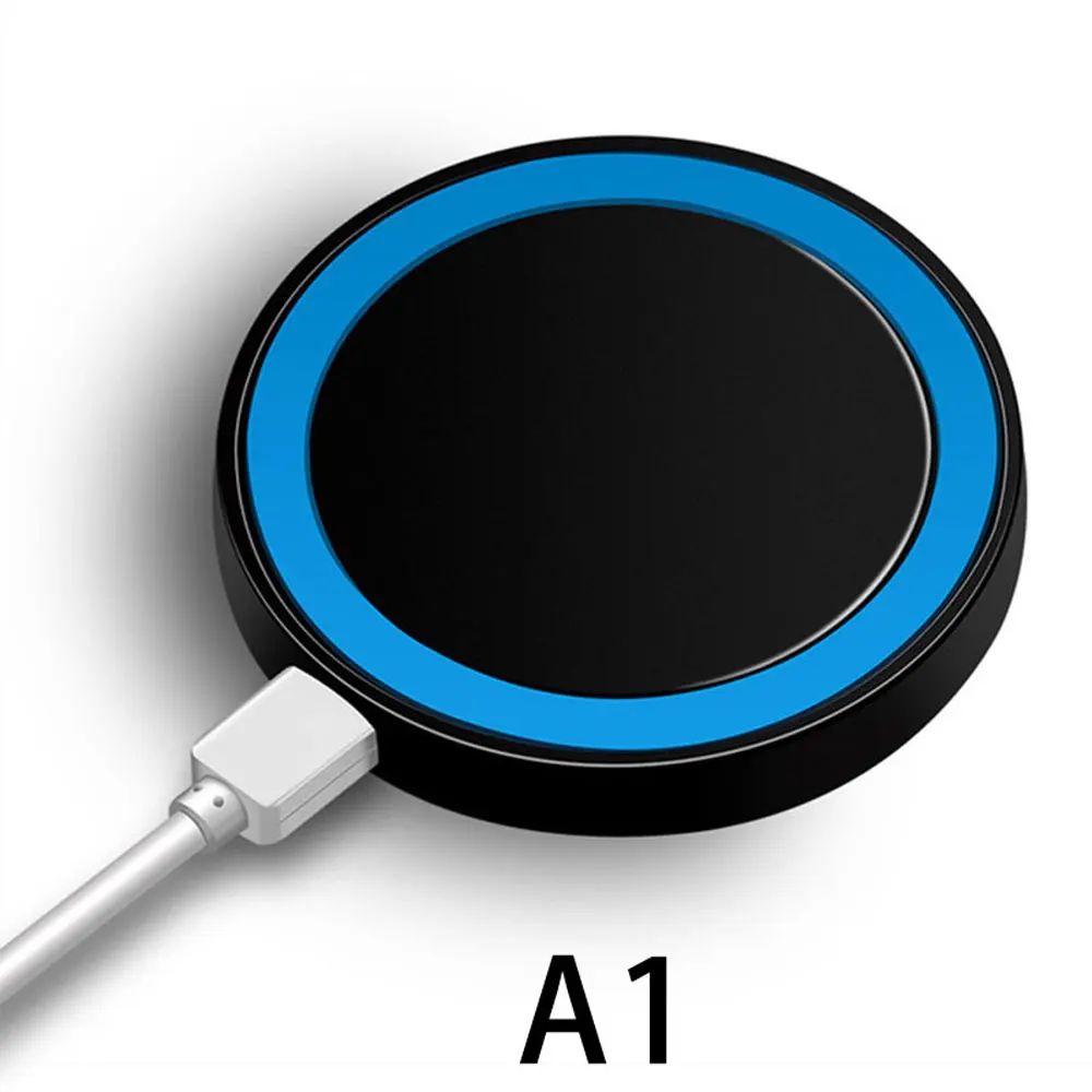 Blue Qi Беспроводное зарядное устройство для samsung Xiaomi Redmi Iphone huawei Honor Nokia Oneplus Универсальное зарядное устройство портативное тонкое зарядное устройство - Цвет: Blue