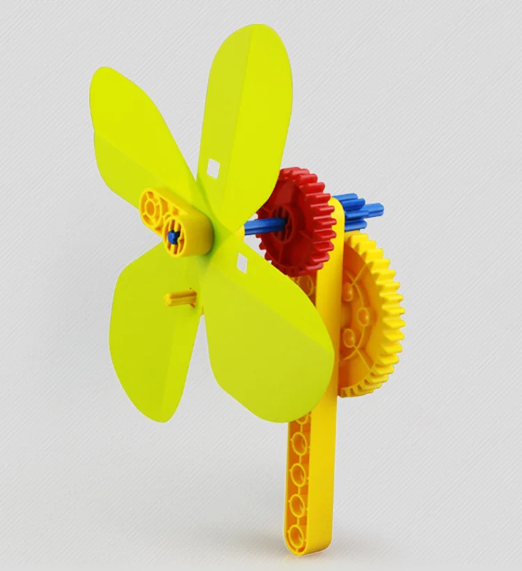 Новая красочная Строительная игрушка вращающаяся Шестерня Набор пусковой ручной вентилятор головоломка DIY большой размер Строительная Шестерня вентилятор сиденье