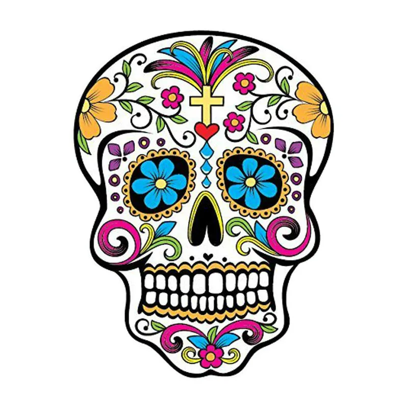 

Creative Car Sticker MEXICAN SUGAR SKULL Motorcycle Decal Window Vinyl Reflective Cover Scratches Waterproof PVC 13.5cm X 10.2cm