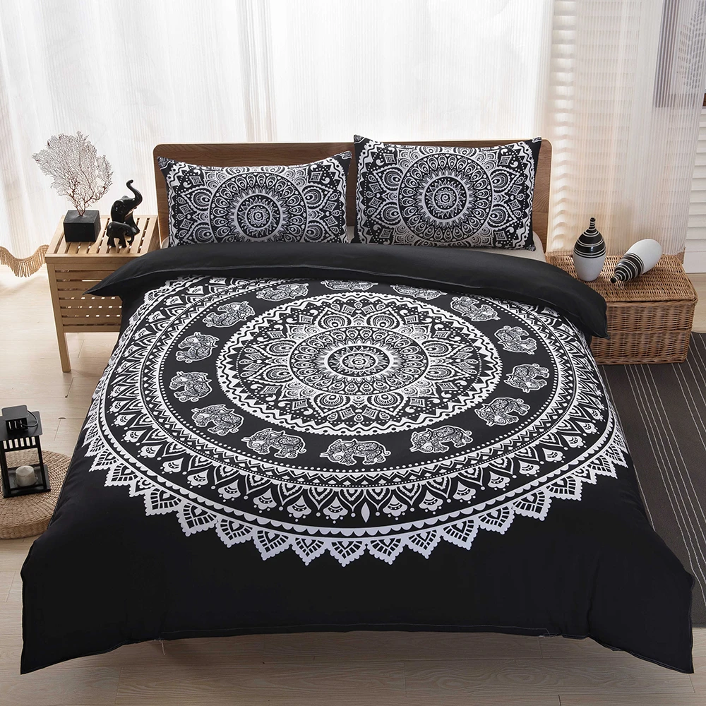 Bedding Set Ethnic Style Pillowcase Bed Sheet Polyester Cover Soft And Comfortable Pillow Case King Queen Twin Full 4 Sizes | Дом и сад