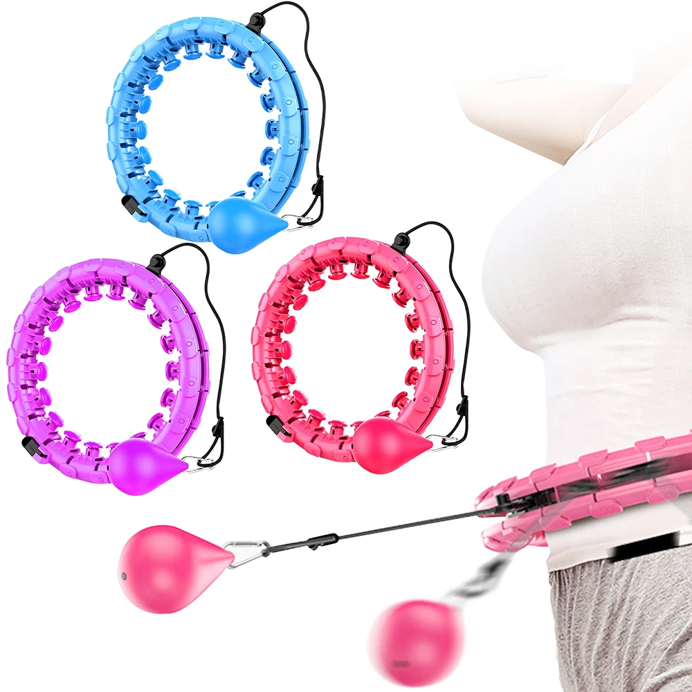Smart Weighted Hoop Adjustable 24 Knots Fitness Sport Hoops Ring Weight Loss 