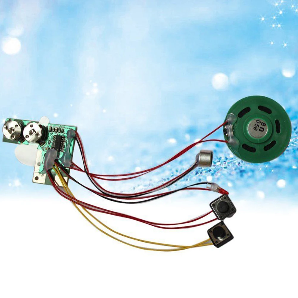 

2 Pcs Black Voice Module RF DIY Battery Powered Easy Operate Talk Chip Musical Recordable Greeting Card With Speaker 10 Seconds