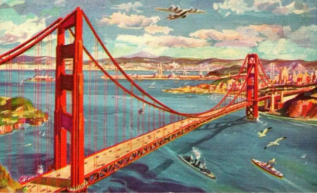 

Golden Gate Bridge San Francisco Bay Tin Sign for Home Garage Bars Restaurants Cafes Wall Decoration Bridge Metal Tin Signs