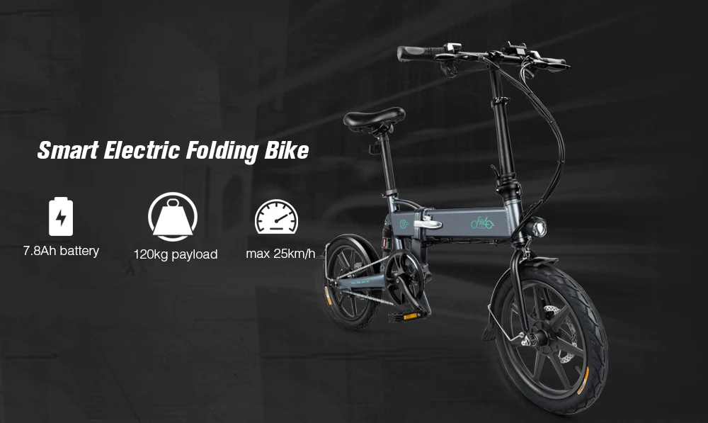 Excellent 16 Inch Fiido D2 Adult Electric Bicycle 2 Wheels Electric Bicycle Mini 250W Folding Portable Electric Bike 7