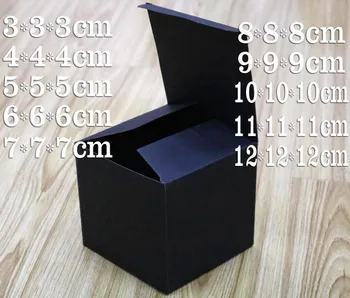 

10*10*10cm Cube Black packaging gift box ,12x12x12cm small cardboard boxes,square kraft paper cardboard packaging paper box
