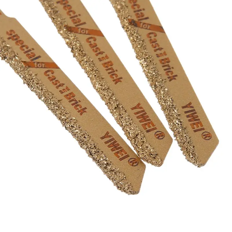 3pcs 3" T150 Carbide Grain 50 Grit T Shank Jigsaw Blades Ceramic Tile
