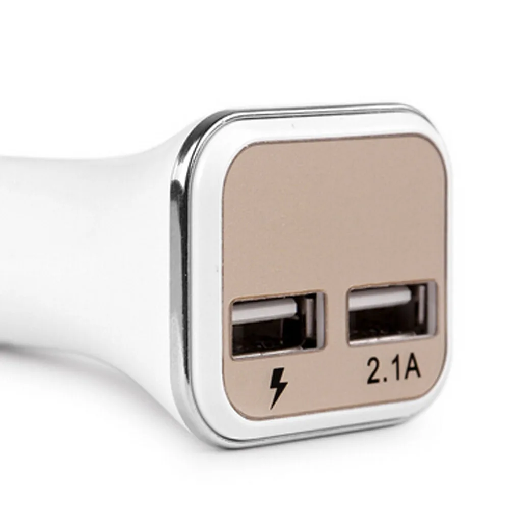 

Simple Individual Car Charger Dual USB Excellent Aluminum Ring Beautiful Stylish Faddish Modern Portable Charger
