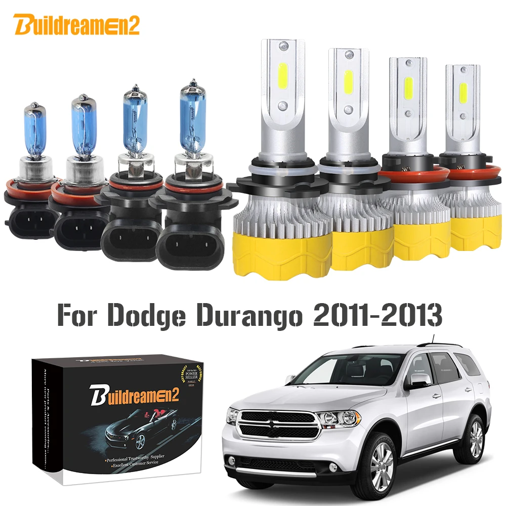 

Buildreamen2 4 х автомобилей головной светильник высокий низкий пучок светодиодный галогенная фара светильник белый 9005 H11 12V Для Dodge Durango 2011 2012 2013
