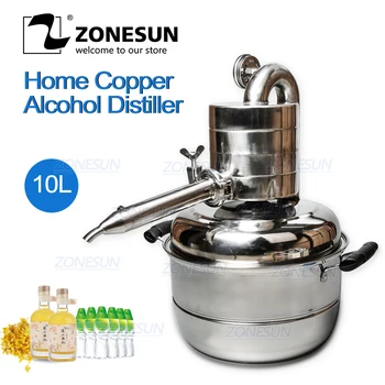 

ZONESUN 10L Better Essential Oil Steam Wine Beer Alcohol Distiller Alcohol Home Diy Brewing Kit Equipment