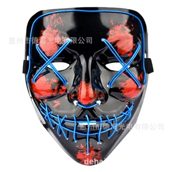 

Halloween Glowing Party Masks Flash Blood Horror Thriller LED Face Mask Party Mask Skull Head Atmosphere Props 2021 New Year