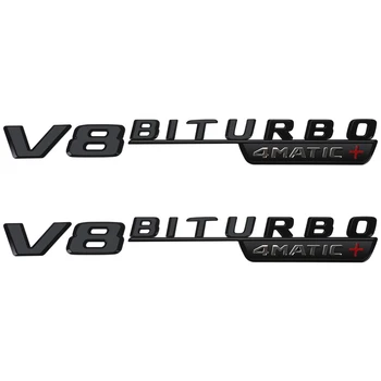 

2pcs V8 BITURBO 4MATIC Side Fender Sticker For AMG Mercedes Benz W220 W221 GT 63 S550 W212 W211 W210 W202 W205 W176 W117 CLA CLS