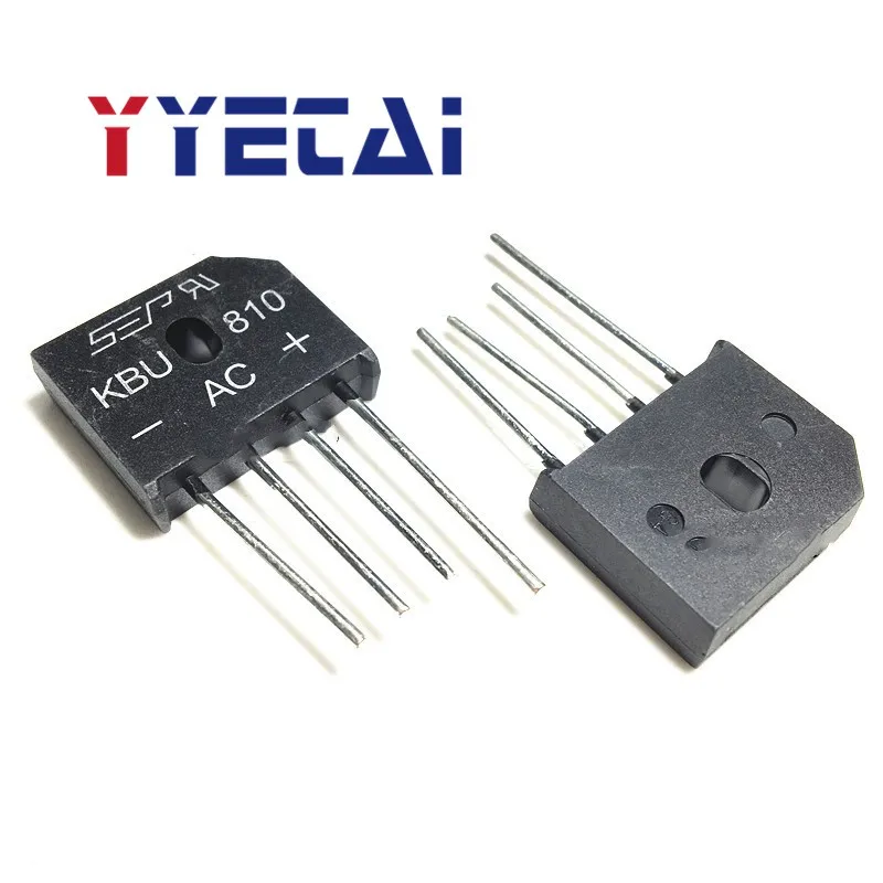 

TAI 10PCS New in-line KBU810 8A 1000V rectifier bridge flat bridge bridge stack four-legged SEP