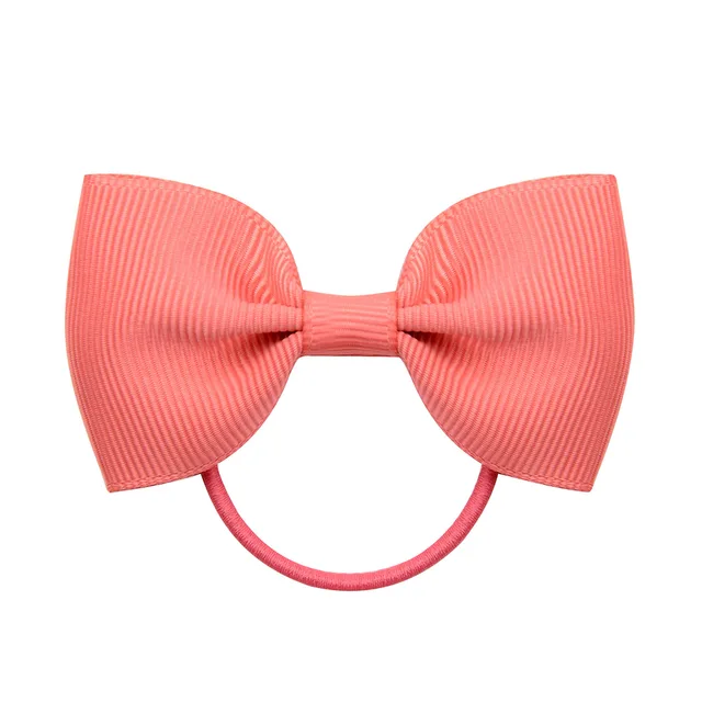 1Pcs Novelty Small Mini Solid Baby Elastic Rubber band Head rope Ribbow Bow Tie For Girls Headwear Hair Accessories 15