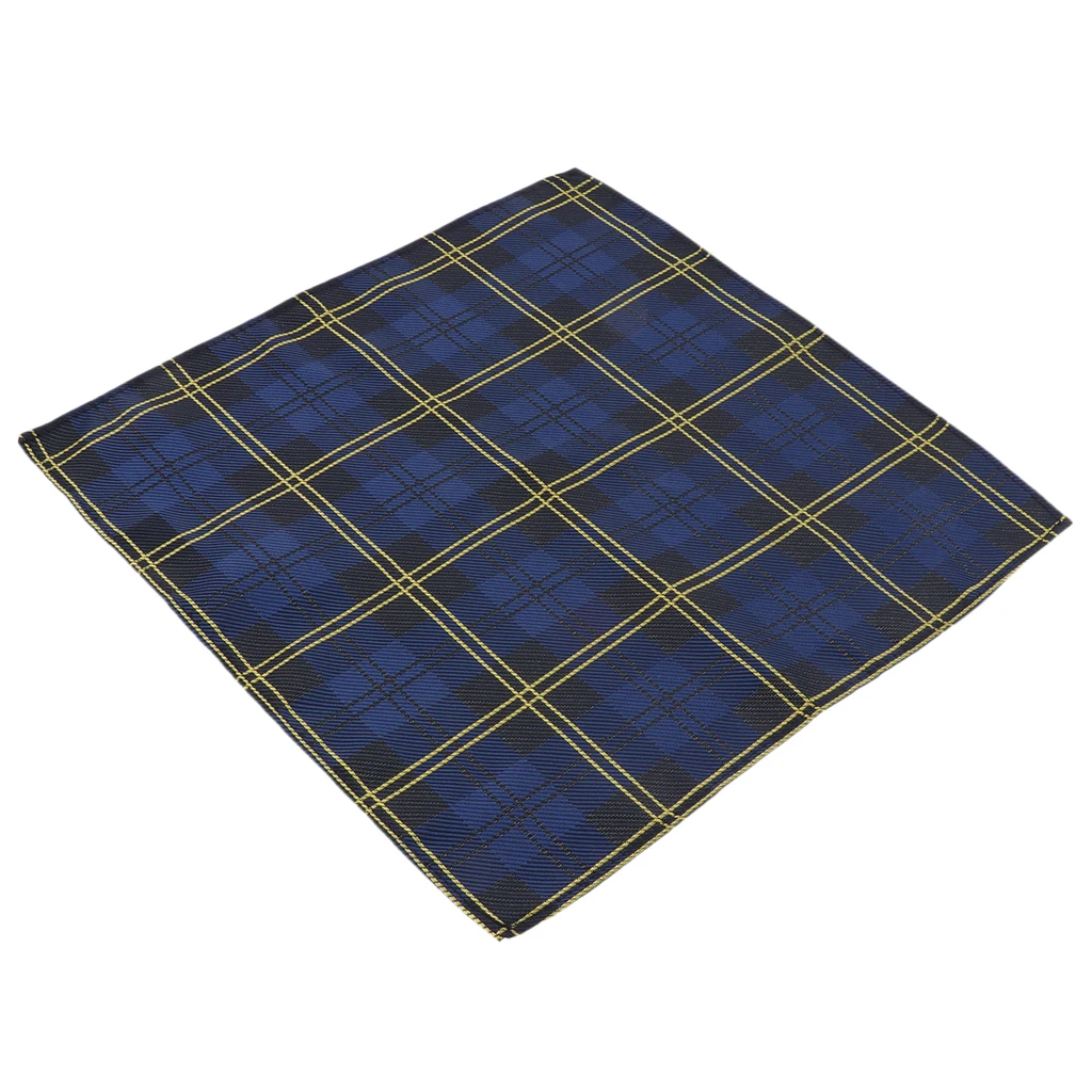Cotton Plaid Men Handkerchief Square Decorative Suits Grid Hanky 25x25cm Perfect gift for gentlemen, grandfathers, fathers, dads