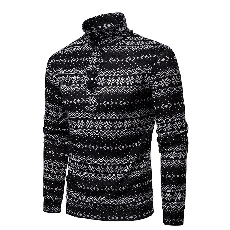 

Male Fashion Casual Sweaters Pullover Smart Autumn Slim Windproof O-Neck Bottoming shirts Homme Men Printed Sweater MOOWNUC 2019