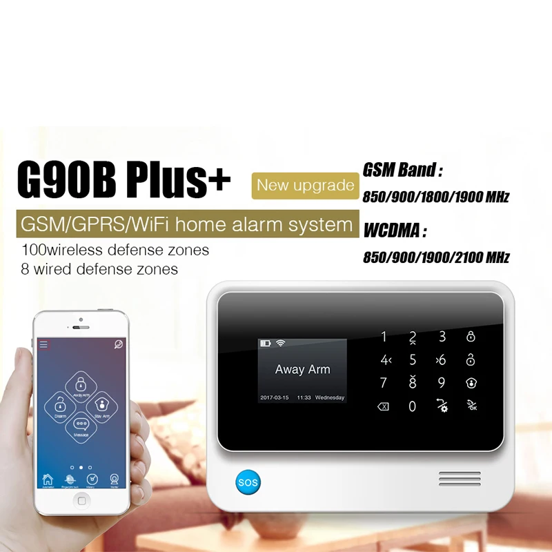 Беспроводная домашняя система охранной сигнализации FUERS Wi Fi GSM 3G G90B IOS
