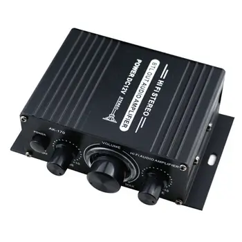 

400W DC12V Dual Channel Mini HIFI AUX Power Amplifier for AK 170 with blue LED light