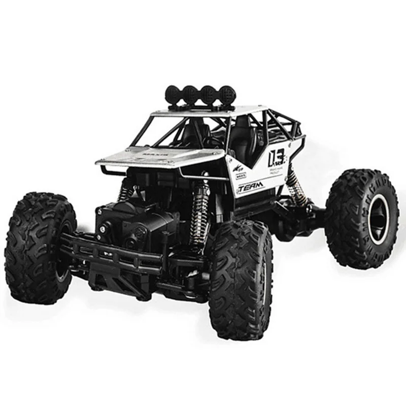 

Rc Car 1/16 4Wd Rock Crawlers 4X4 Driving Car Double Motors Drive Bigfoot Car Remote Control Car Model Vehicle Toy Silver