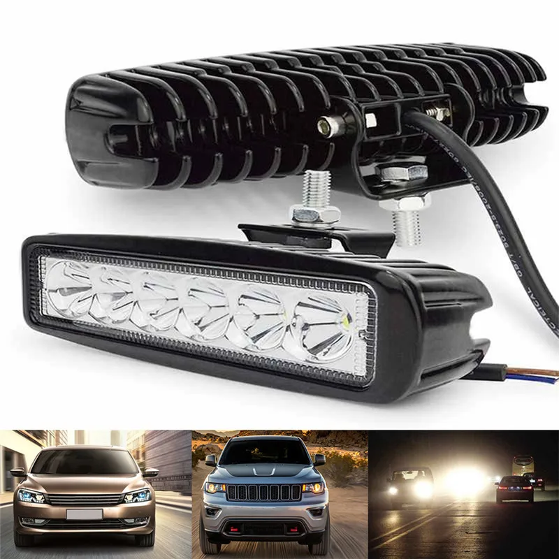 

Led Work Light 12v Driving Fog Offroad Car Light Waterproof Adjustable Led Work Light Bar Spotlight Flood Lamp 18w 6000k