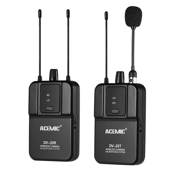 

ACEMIC DV-20 UHF Wireless Microphone with Transmitter & Receiver Compatible with DSLR Camera Camcorder Interview Sound Recording