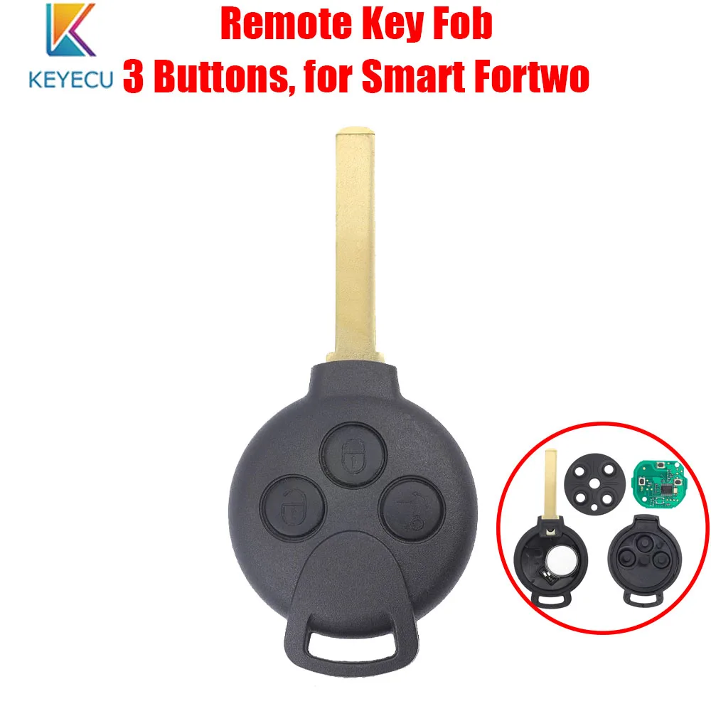Запасная деталь KEYECU для Mercedes Benz Smart 434 7941 451 2006 2007 2008-2009 3 кнопки | Автомобили и