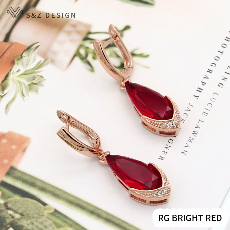 S&Z DESIG New Water Drop Long Style Zircon Earrings European and American Women Fashion Earrings Simple Personality Anti-allergy