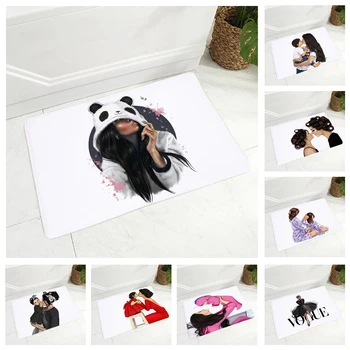 

Super Mom and Baby Floor Mat for Children Room Bedroom Non-Slip Decor Doormat Super Soft Flannel Dining Hall Carpet 40x60cm