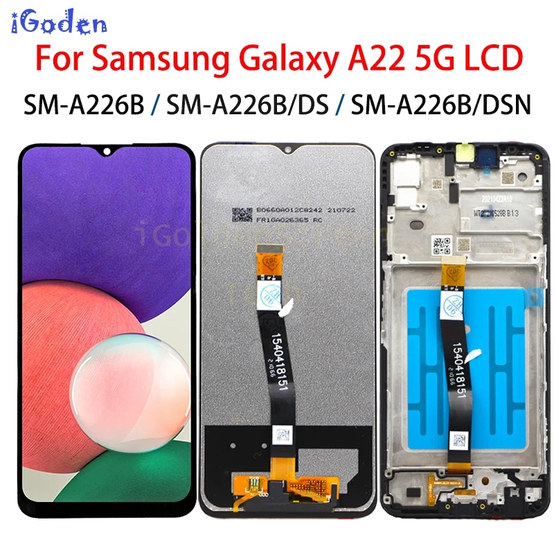6.6&quot New Original LCD For Samsung Galaxy A22 5G A226 Display Touch Screen Digitizer Assembly Replacement SM-A226B | Мобильные